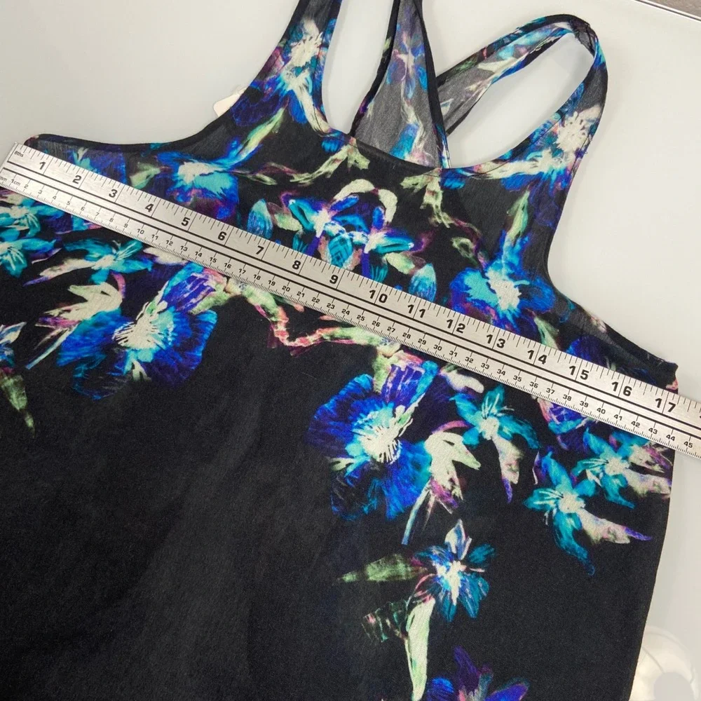 Free People Intimately Floral Print Tank Top Criss Cross Open Back NEW READ‎